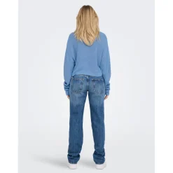 Pull en maille Col rond Manches longues bleu Elise