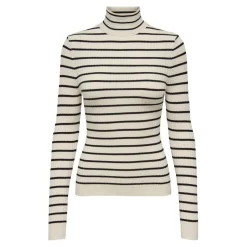 Pull en maille col roulé col roulé blanc Xena