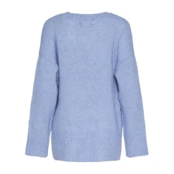 Pull en maille manches longues bleu Leah