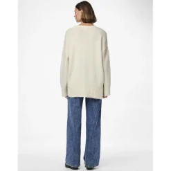 Pull en maille manches longues marron Zadie