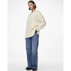 Pull en maille manches longues marron Zadie