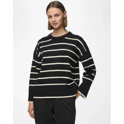 Pull en maille Mathilde en viscose noir Isa