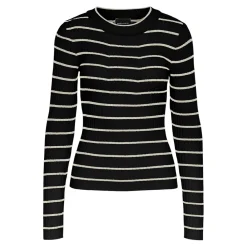 Pull en maille viscose Crista à rayures noir en viscose Fleur