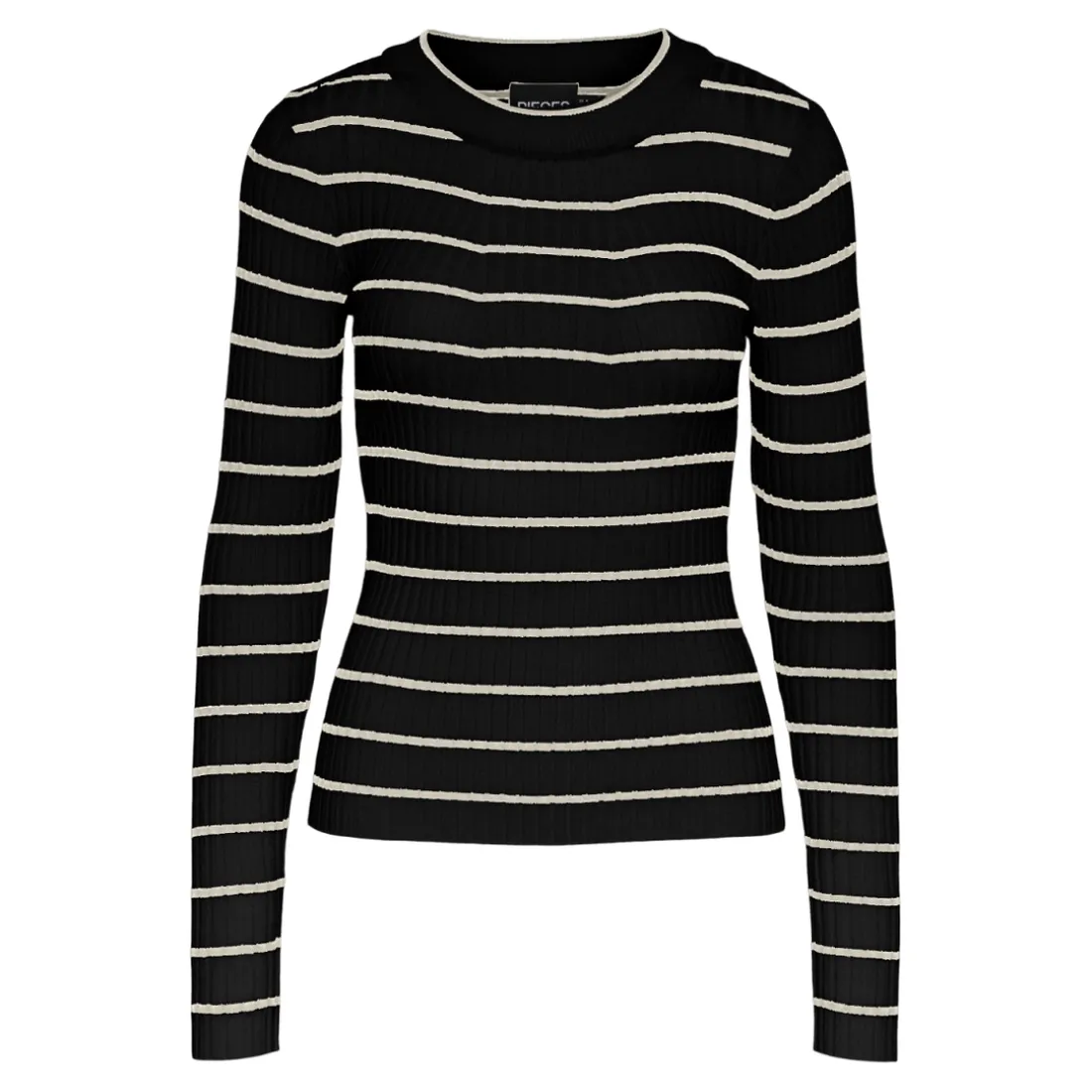 Pull en maille viscose Crista à rayures noir en viscose Fleur