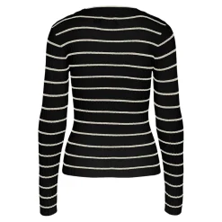Pull en maille viscose Crista à rayures noir en viscose Fleur