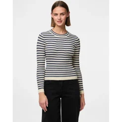 Pull en maille viscose Crista à rayures bleu Hattie