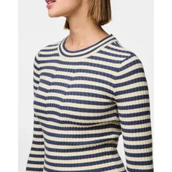 Pull en maille viscose Crista à rayures bleu Hattie
