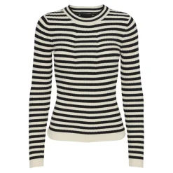 Pull en maille viscose Crista à rayures noir Amy