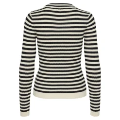 Pull en maille viscose Crista à rayures noir Amy