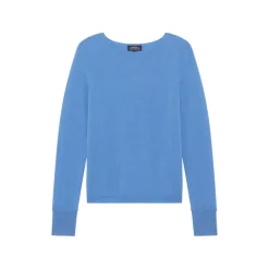 Pull femme bleu en cachemire