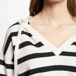 Pull femme Morgan rayé bleu marine en viscose