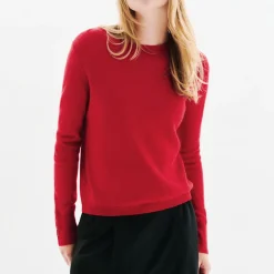 Pull femme rouge en cachemire