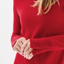 Pull femme rouge en cachemire