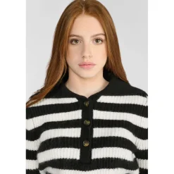 Pull fille, BOLSONGI noir Hana en coton