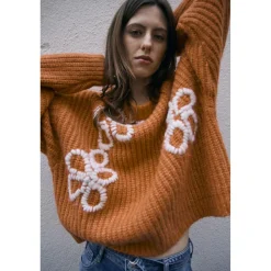 Pull FLOWER orange Mina