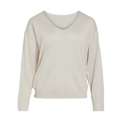 Pull manches longues col en V Novy marron Ula
