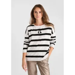 Pull marinière Macy blanc en viscose Lyra