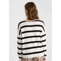 Pull marinière Macy blanc en viscose Lyra