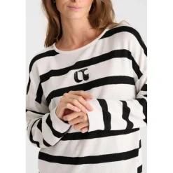 Pull marinière Macy blanc en viscose Lyra