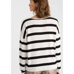 Pull marinière Macy blanc en viscose Lyra