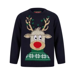Pull noel garcon bleu fort