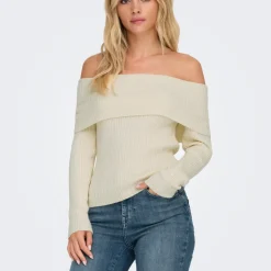 Pull off shoulder Katias - Ecru en viscose Adele