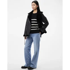 Pull over manches longues Sia noir en viscose Gwen
