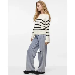 Pull over manches longues Sia blanc en viscose Lucy