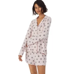 Pyjama avec un short et haut manches longues noir