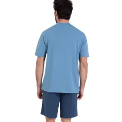Pyjama court col tunisien homme Chic Athena multicolore en coton