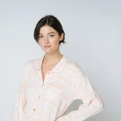 Pyjama deux pièces imprimé Coton Femme rose