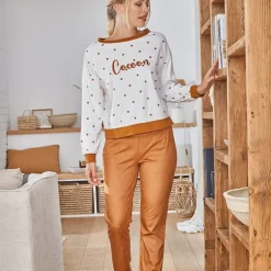 Pyjama femme DOTSPYJ blanc cassé
