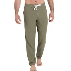 Pyjama long col rond homme Easy coton Athena multicolore
