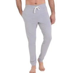 Pyjama long col rond homme Sport Athena multicolore en coton