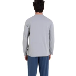 Pyjama long col tunisien homme Chic Athena multicolore en coton
