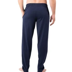 Pyjama long col V homme Business Eminence bleu en coton