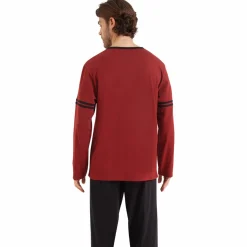 Pyjama long Ecopack rouge en coton pour homme