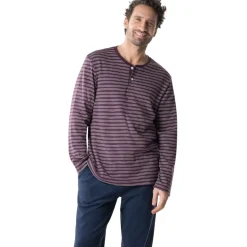 Pyjama long homme Interlock Eminence multicolore en coton