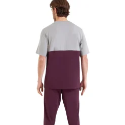 Pyjama long manches courtes col rond homme Club Athena violet en coton