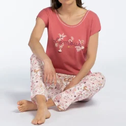 Pyjama long manches longues rose