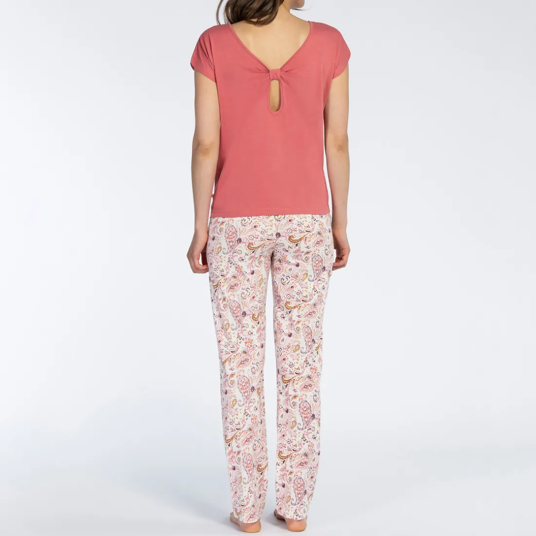 Pyjama long manches longues rose