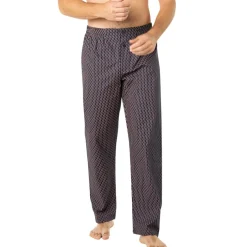 Pyjama long ouvert homme Popeline Eminence bleu en coton
