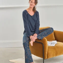 Pyjama LOUNA bleu marine en coton