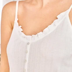 Pyjama short blanc cassé en viscose
