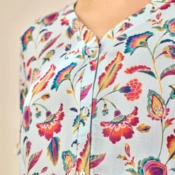 Pyjama short motif florale en viscose