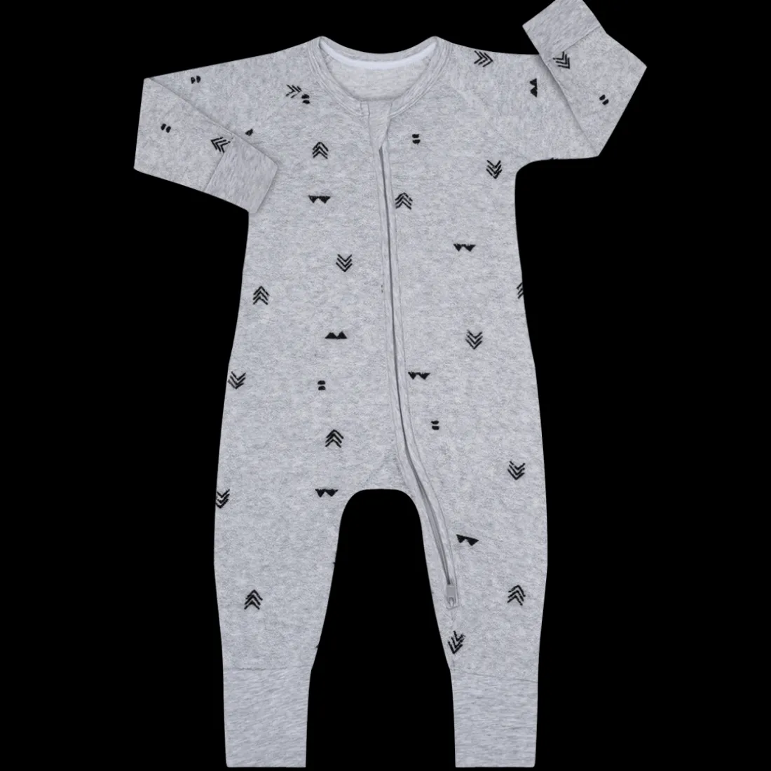 Pyjama zippé bouclette gris en coton