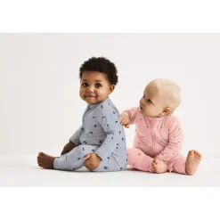 Pyjama zippé bouclette rose en coton