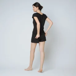 Pyjashort en maille Coton Femme noir