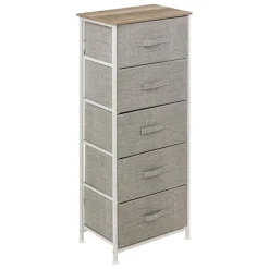 Rangement haut 5 tiroirs gris clair