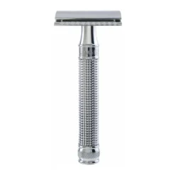 Rasoir de Sureté Finition Chromée avec Manche Aspect Diamant 3D